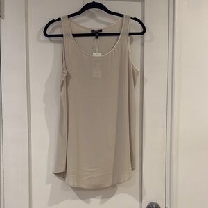 NWT. Eileen Fisher Scoop Neck Silk Sleeveless Top. Small. Bone.